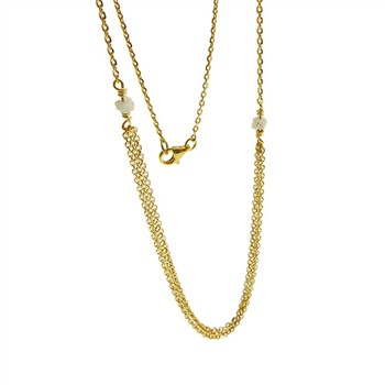Necklace - Goldplated w. grey Raw Diamonds 45cm, von San - Links of Joy