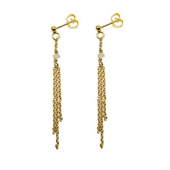 Earrings - Goldplated w. grey Raw Diamonds Pr.par, von San - Links of Joy