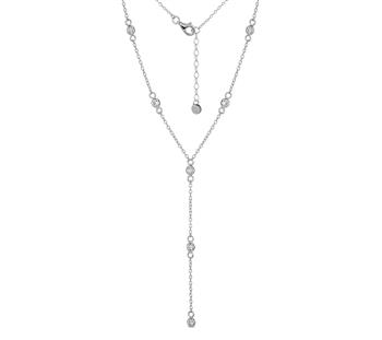Y-kæde sølv rhodineret zirkonia, von L&G