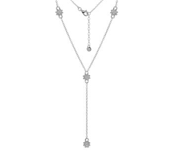 Y-Kæde sølv rhodineret blomster, von L&G