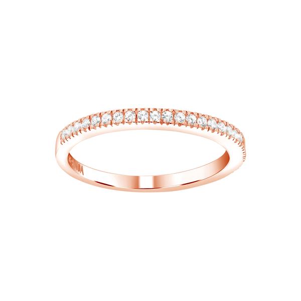 Rosaforgyldt ring ADINANOR med 1 række cz. Str.56, von Joanli Nor