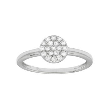 Rhod. sølvring ANNIENOR med CZ rund 6mm Str.60, von Joanli Nor