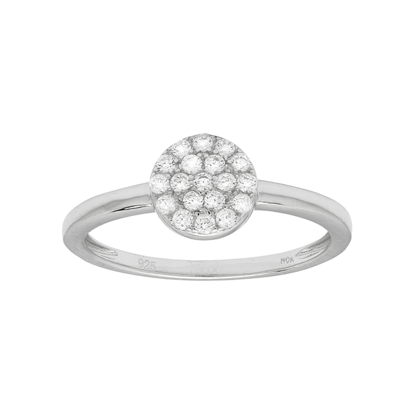Rhod. sølvring ANNIENOR med CZ rund 6mm Str.60, von Joanli Nor
