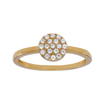 Forgyldt ring ANNIENOR med CZ rund 6mm Str.60, von Joanli Nor