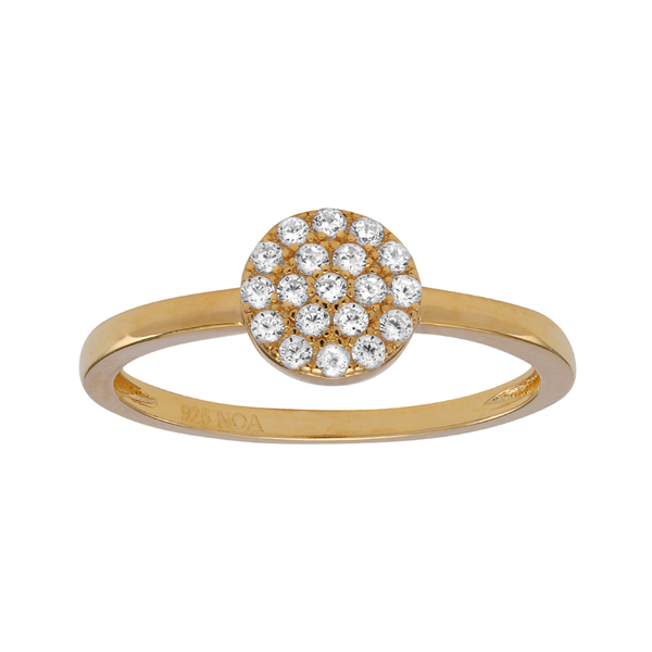 Forgyldt ring ANNIENOR med CZ rund 6mm Str.50, von Joanli Nor