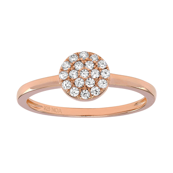 Rosaforgyldt ring ANNIENOR med CZ rund 6mm Str.60, von Joanli Nor