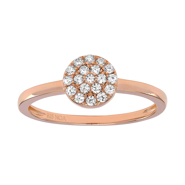 Rosaforgyldt ring ANNIENOR med CZ rund 6mm Str.56, von Joanli Nor