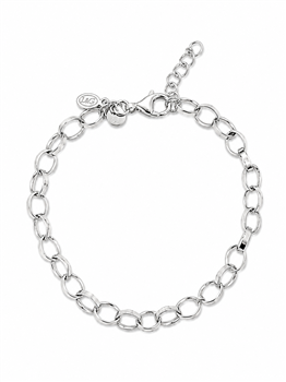 Armbånd sølv rhodineret ovale led, von L&G