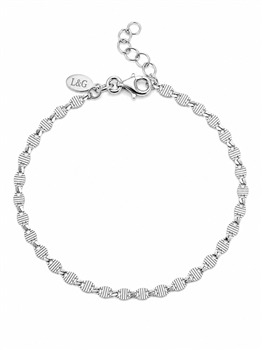 Armbånd sølv rhodineret rille, von L&G