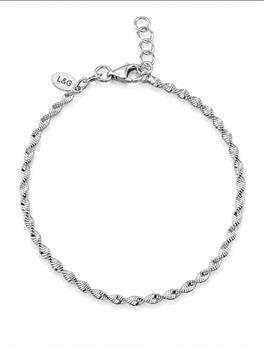 Armbånd sølv rhodineret snoet, von L&G