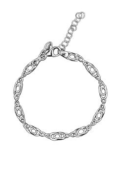 Armbånd sølv rhodineret ovale cirkler, von L&G