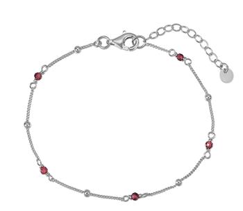 Armbånd sølv rhodineret med granat, von L&G