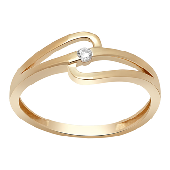 8kt. guldring m/tråde og cz, von Siersbøl