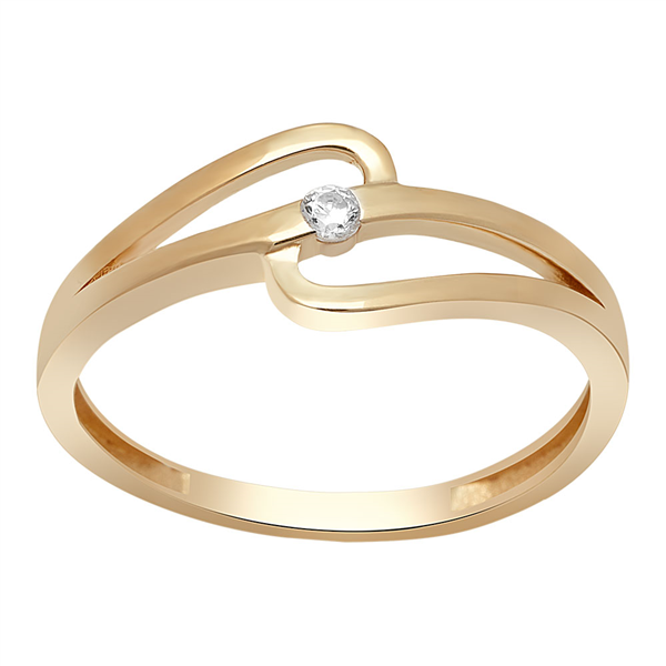 8kt. guldring m/tråde og cz, von Siersbøl