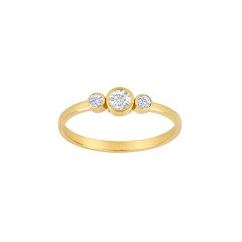 8kt. guldring m/3 cz i rørfatning, von Siersbøl