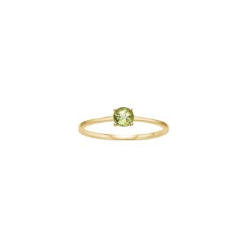 14kt. guldring m. 4mm peridot, von Siersbøl