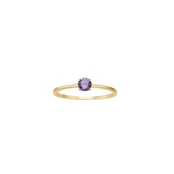 14kt. guldring m. 4mm ametyst, von Siersbøl