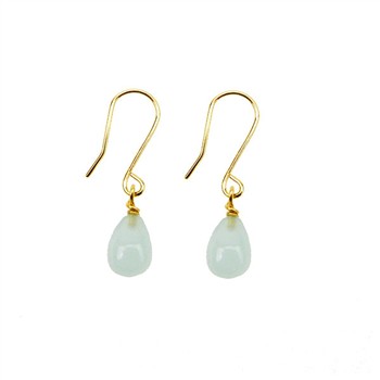 14k Earrings w.Aquamarine 14karat , von San - Links of Joy
