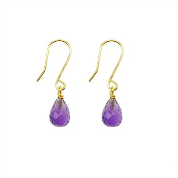 14k Earring w.Faceted Amethyst 14 karat, von San - Links of Joy