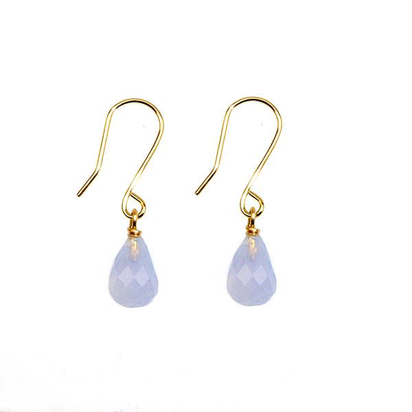 18kt øreringe med chalcedon Pr.par, von San - Links of Joy