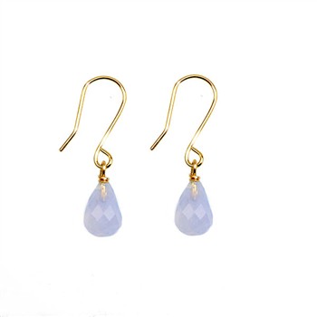 14K Earrings w.Faceted Chalcedony 14karat , von San - Links of Joy
