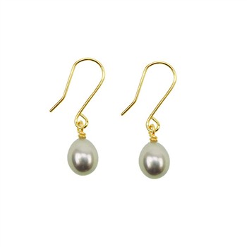 14K Earrings w.grey Fresh Water Pearl 14karat , von San - Links of Joy