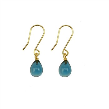 14K Earrings w.London Blue Topas 14 karat, von San - Links of Joy