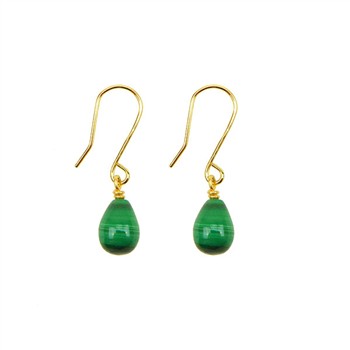 14K Earrings w.Malachite 14karat , von San - Links of Joy