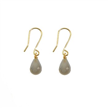 14K Earrings w.Faceted Moonstone 14 karat, von San - Links of Joy