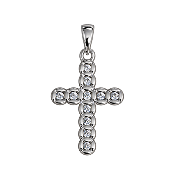 Støvring Design Kreuzanhänger aus Silber mit Zirkonia