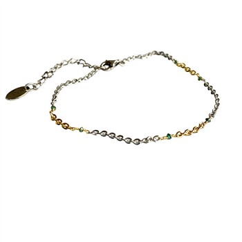Bracelet & Necklace 925/585 - Rhodium & Blue Diamonds 42+8cm, von San - Links of Joy