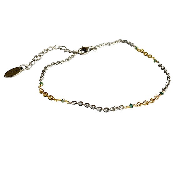 Bracelet & Necklace 925/585 - Rhodium & Blue Diamonds 18+4cm, von San - Links of Joy