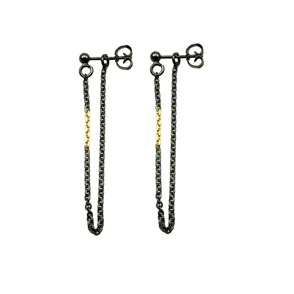 Earrings 925/585 - Oxidised  Pr.par, von San - Links of Joy