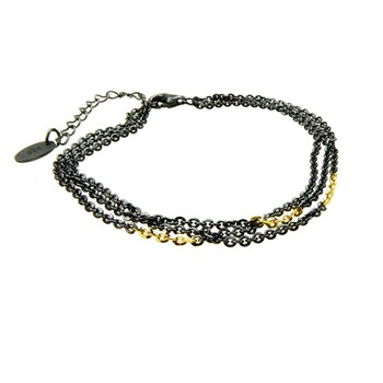 Bracelet & Necklace 925/585 - Oxidised 42+8cm, von San - Links of Joy