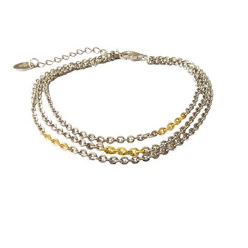 Bracelet & Necklace 925/585 -Rhodium 42+8cm, von San - Links of Joy