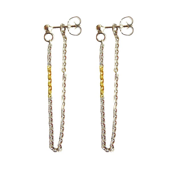 Earrings 925/585 -Rhodium Pr.par, von San - Links of Joy
