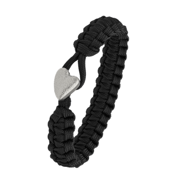 FSTS sort armbånd m sølv lås 05, von Aagaard