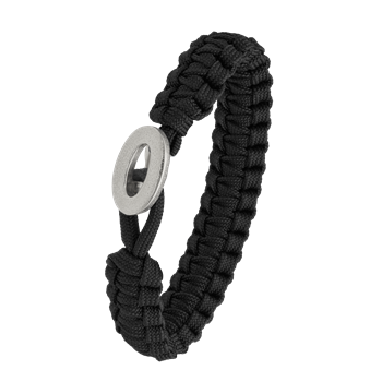 FSTS sort armbånd m sølv lås 06, von Aagaard