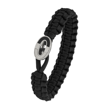 FSTS sort armbånd m sølv lås 08, von Aagaard