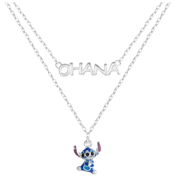 Disney\'s Stitch & Ohana Silberhalskette