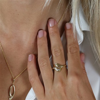 Dame ring, 8kt guld m/7 cz, von Aagaard