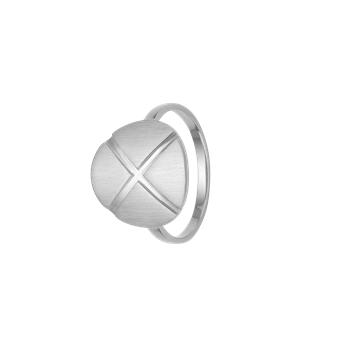 Ring, plade m/kryds, sølv, von Aagaard