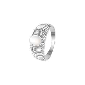 Ring, Perlemor, sølv, von Aagaard
