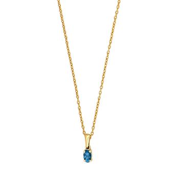 14kt. guldvedhæng m/London topas inkl. forg., von Siersbøl