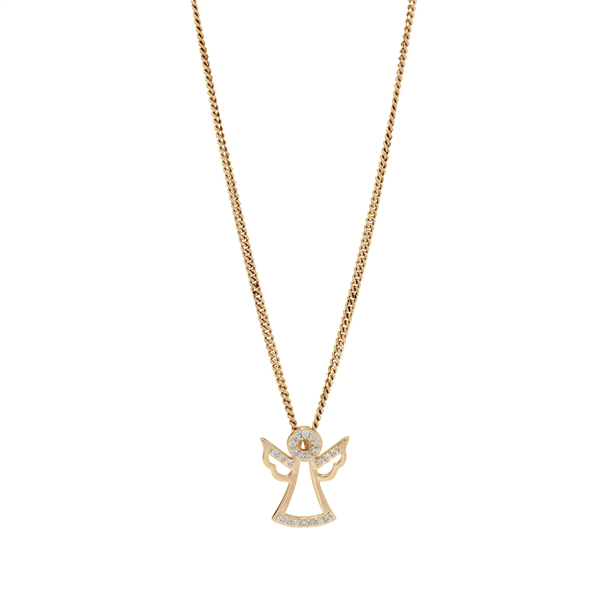 Forgyldt sølvvedhæng Engel m/kæde, von Siersbøl