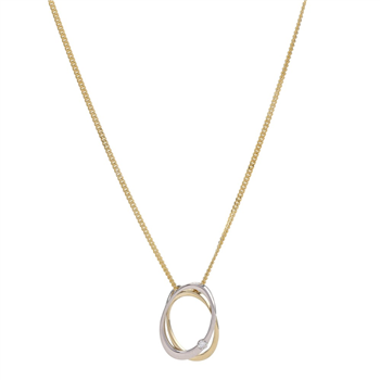 14kt. guldvedhæng bicolor m/dia. 0.050ct. W/SI ink, von Siersbøl