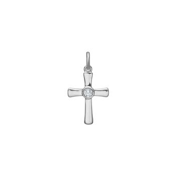 Siersbøl Kreuzanhänger aus Silber mit Zirkonia 18 mm
