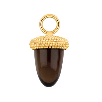 Quarzglas in Eichel-Form, Farbe86 mit vergoldetem Silber - Stück, von Heinzendorff