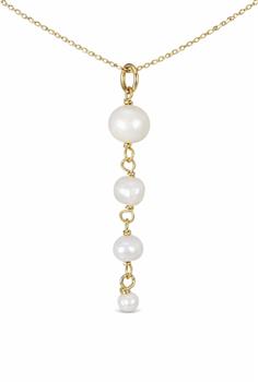 Y-Kæde sølv forgyldt med ferksvandsperler, von L&G