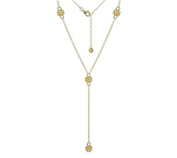 Y-Kæde sølv forgyldt blomster, von L&G